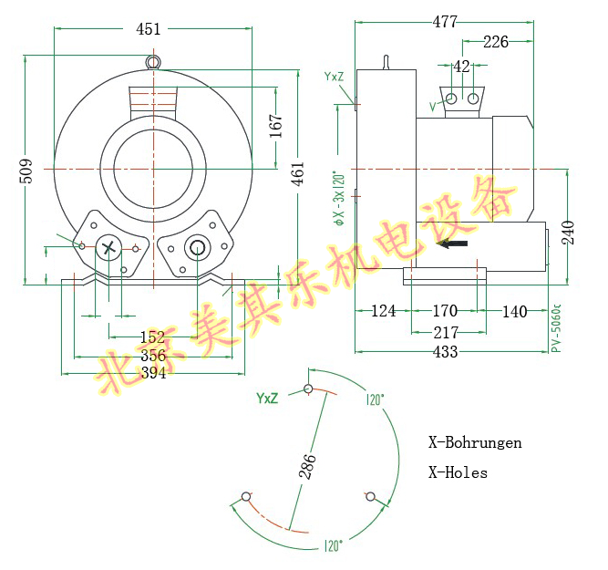  2GH810/三相7.5kw高壓鼓風機CAD圖