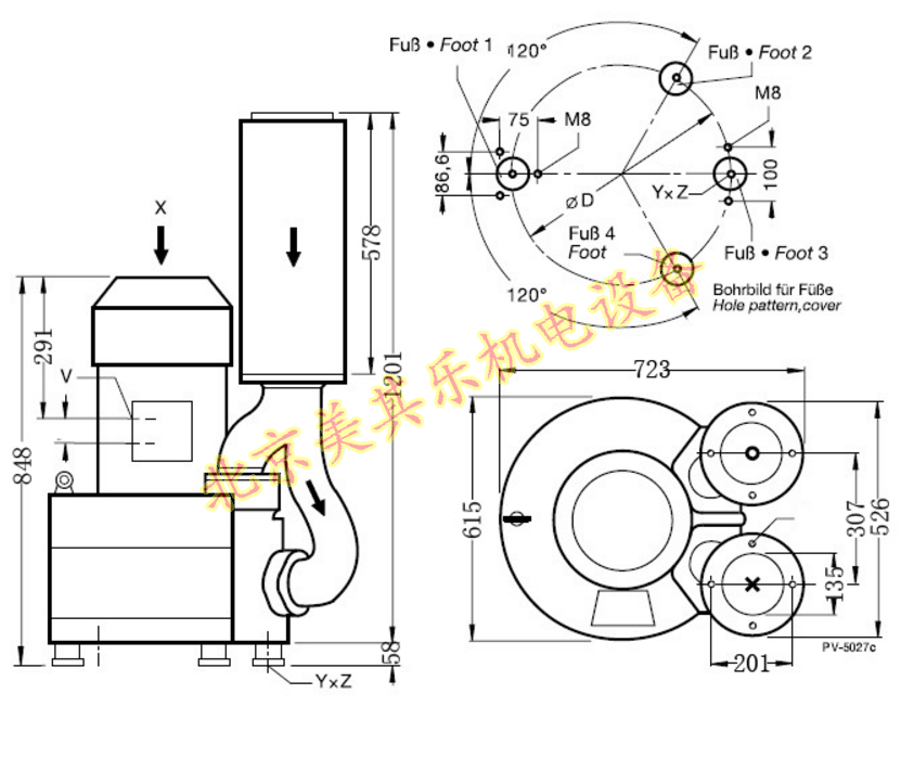  2GH943/25kw高壓鼓風(fēng)機(jī)CAD圖